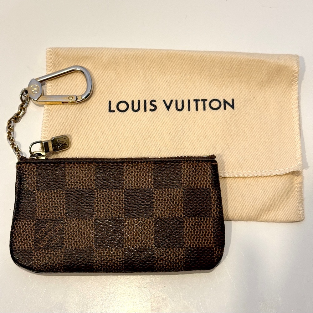 Louis Vuitton Key Pouch Card Holder Damier Ebene Brown